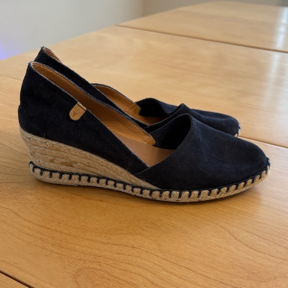 Verbenas Shoes - Verbenas Women's Carmen Navy Suede Espadrille Wedge Slip-On Shoes. Size 39